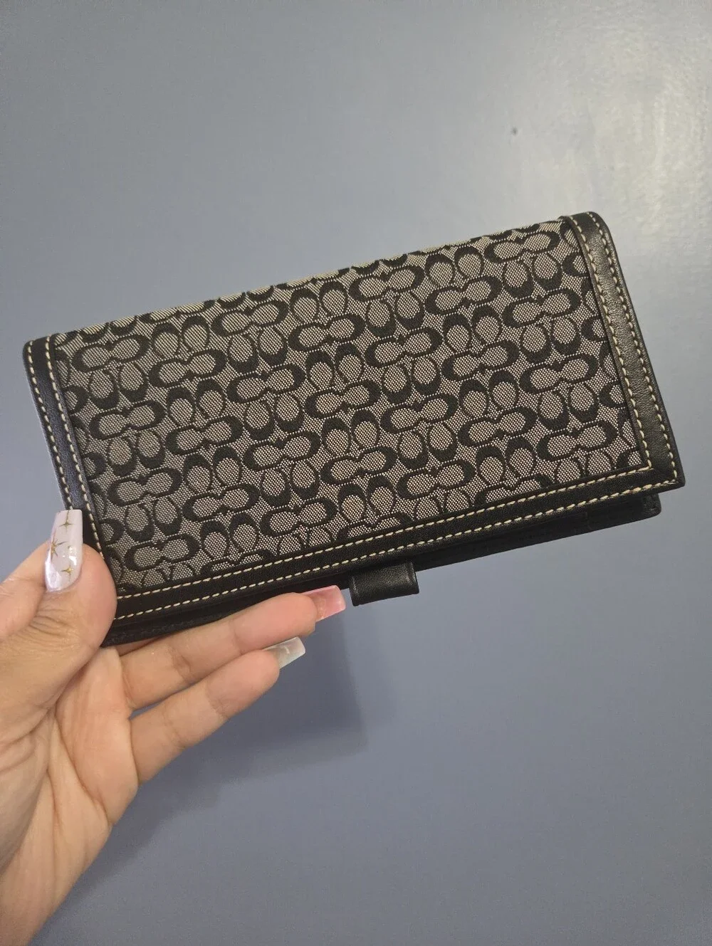 Coach Signature Canvas Wallet Bifold Checkbook